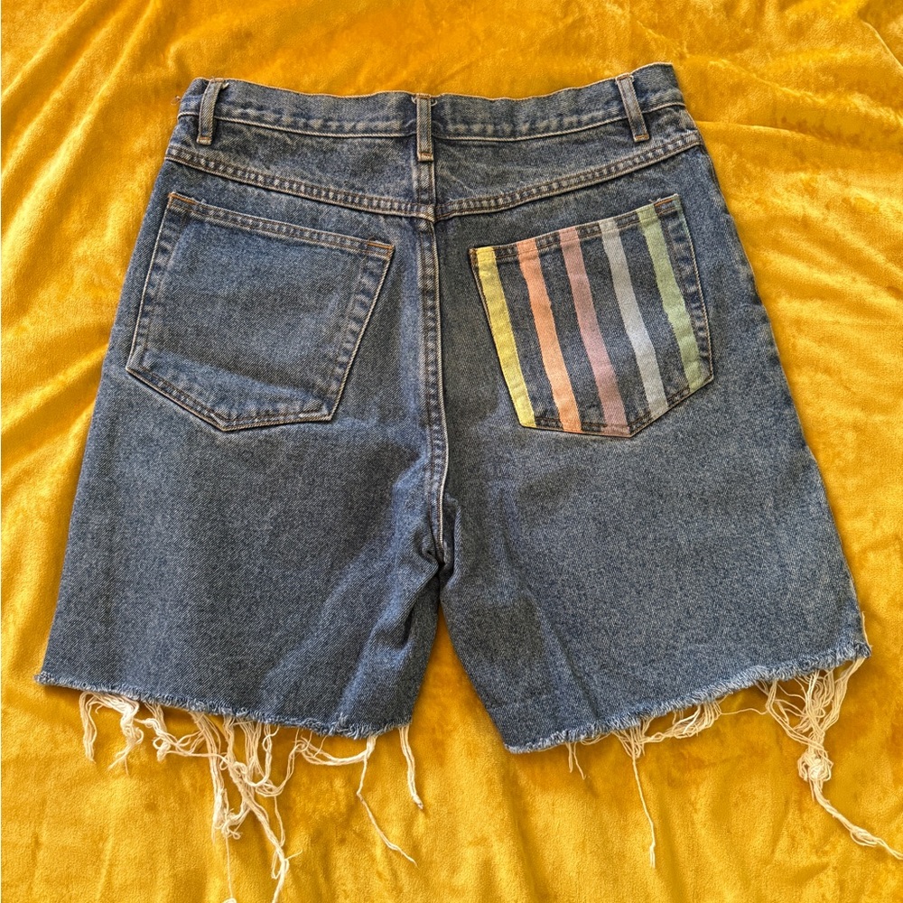 Vintage Painted Pocket Denim Shorts